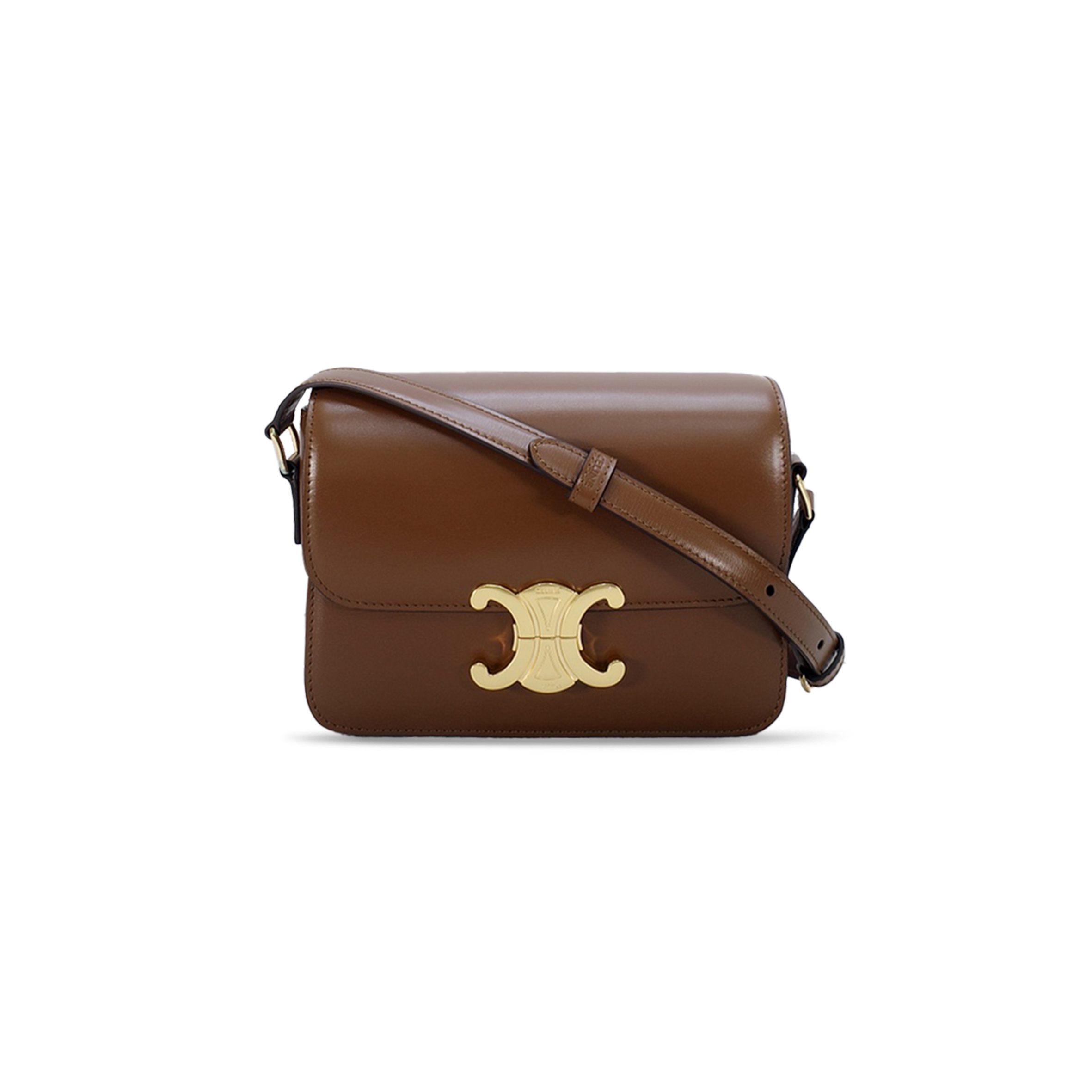 CELINE SMALL TEEN TRIOMPHE BAG IN NATURAL CALFSKIN 188423BF4.28LS (18.5*14*6cm)